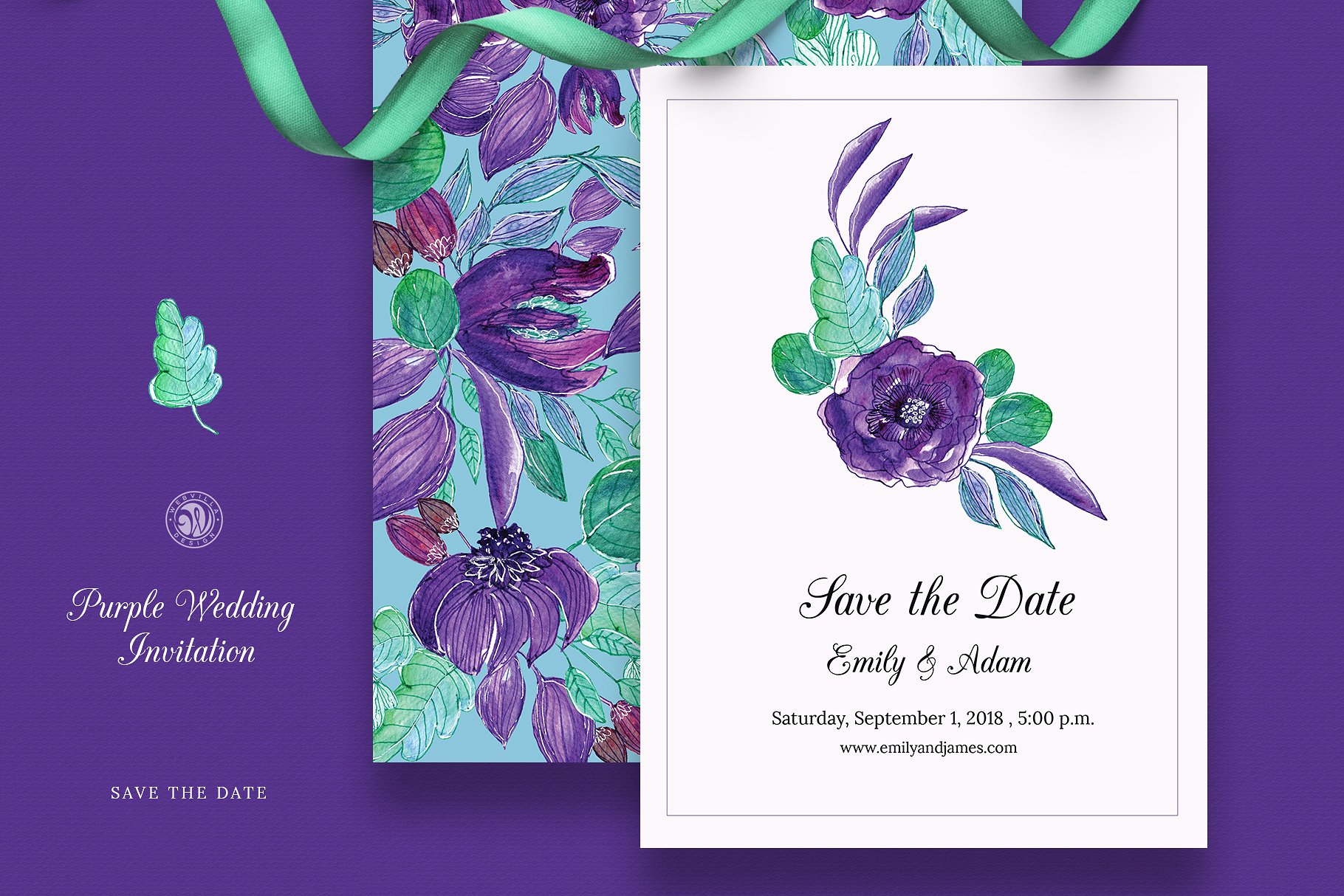 紫色婚礼邀请集Purple Wedding Invitati