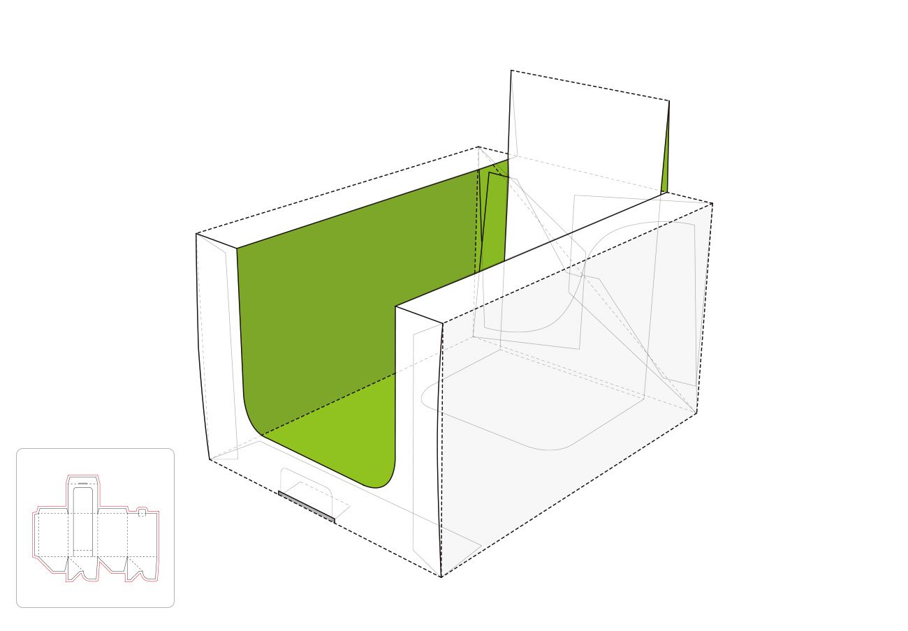 沙发型产品展示盒模切图/刀模图EPS源文件