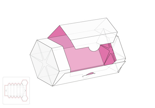 六角分配器盒模切图/刀模图EPS源文件