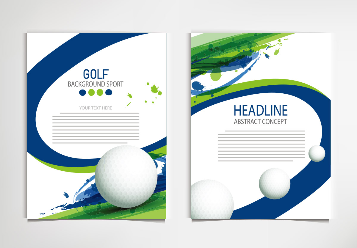 高尔夫俱乐部比赛画册宣传册封面海报矢量设计素材Golf cl