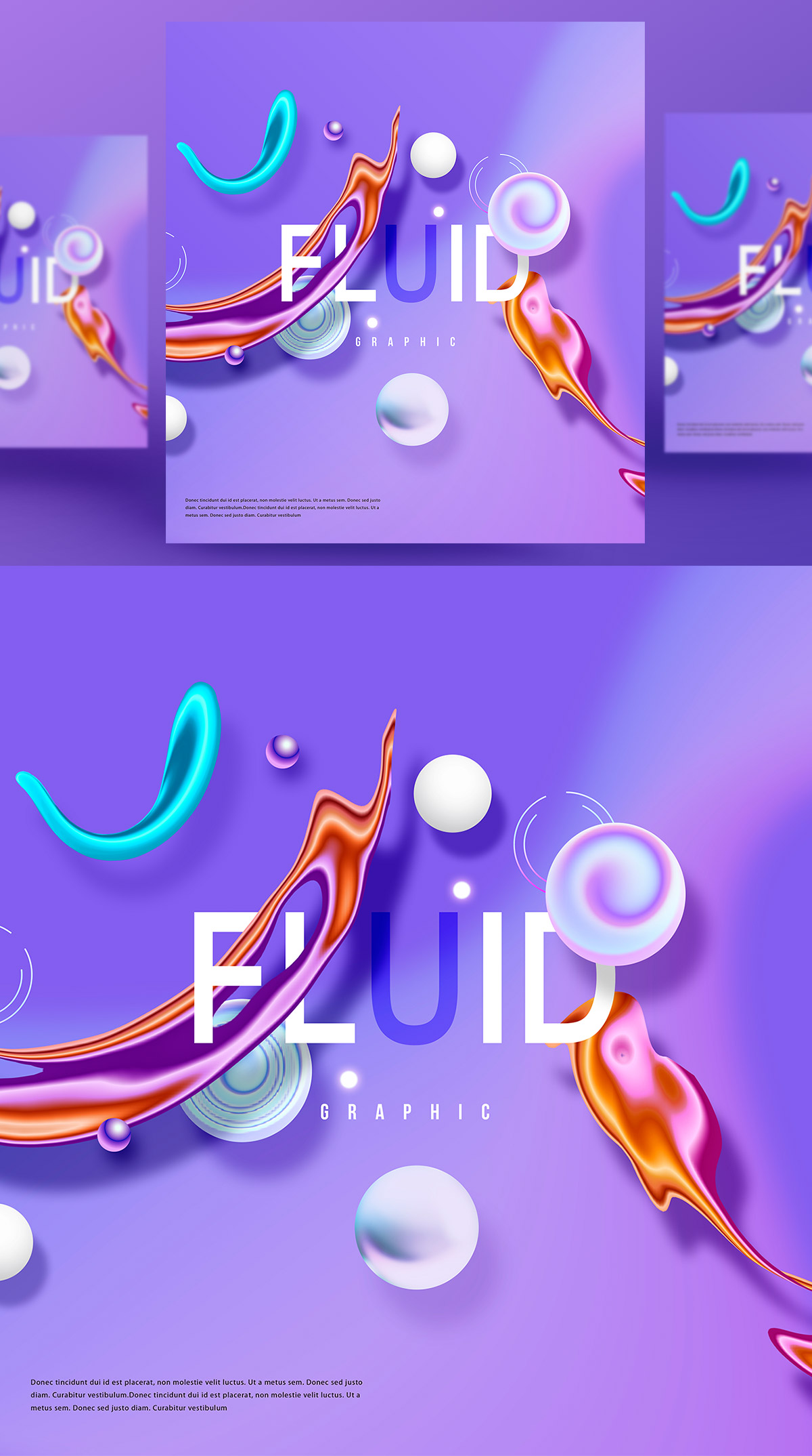 紫色创意时尚艺术流动渐变抽象空间海报高清背景PSD设计素材#