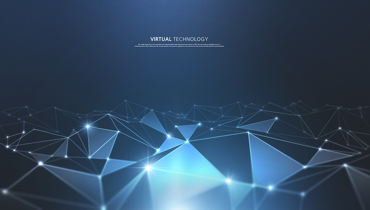 蓝色科技感信息技术网格线条光效三维立体空间高清背景海报PSD