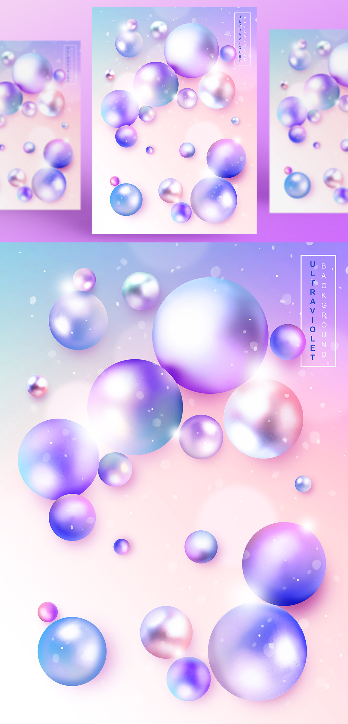 浪漫紫色透明彩色气球气泡节日生日宴会婚礼背景海报PSD设计素