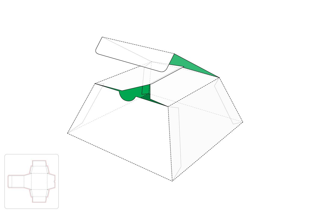 茶具包装盒模切图/刀模图EPS源文件