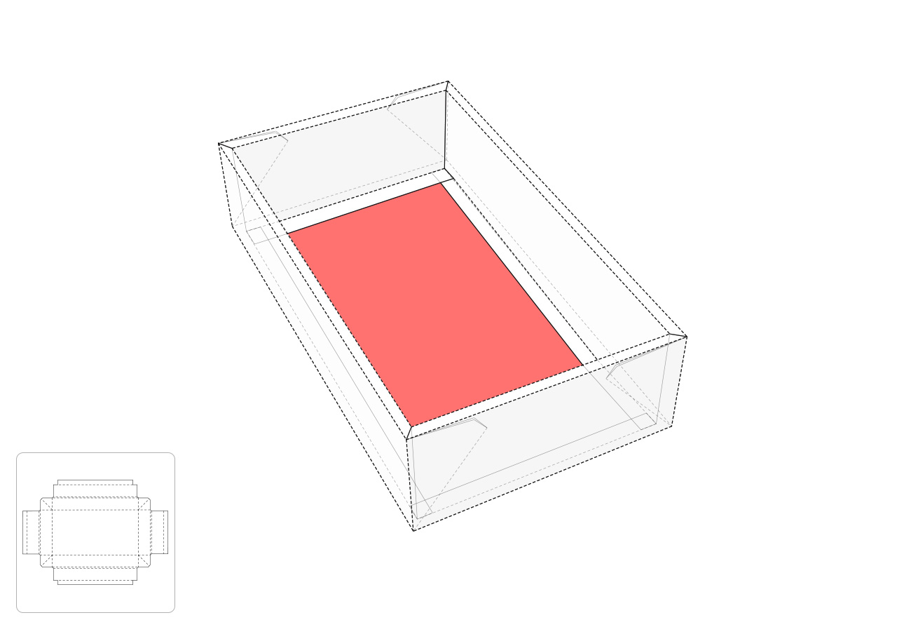 长方形包装盒模切图/刀模图EPS源文件