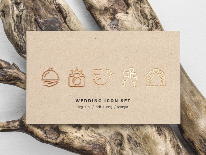 可爱俏皮高级个性婚礼图标系列矢量图标集Wedding Ico