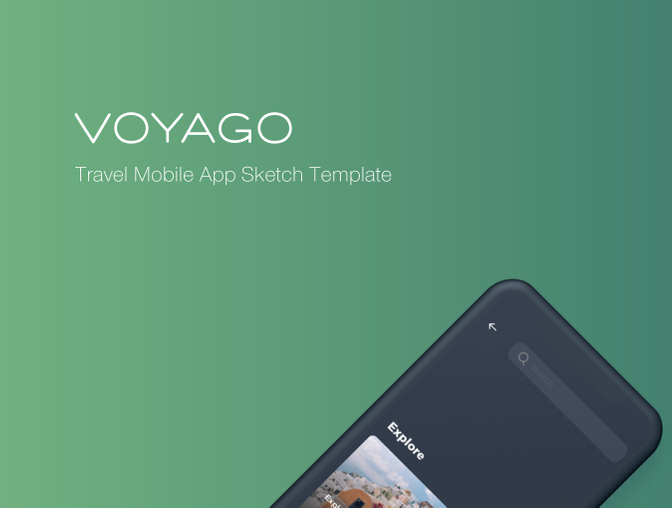 时尚现代极简主义旅行度假移动手机应用程序UI工具包Voyag