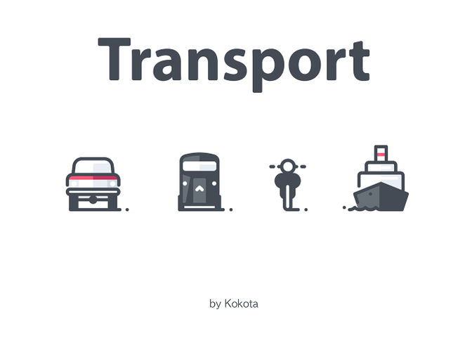 现代运输交通工具汽车矢量图标集Transport
