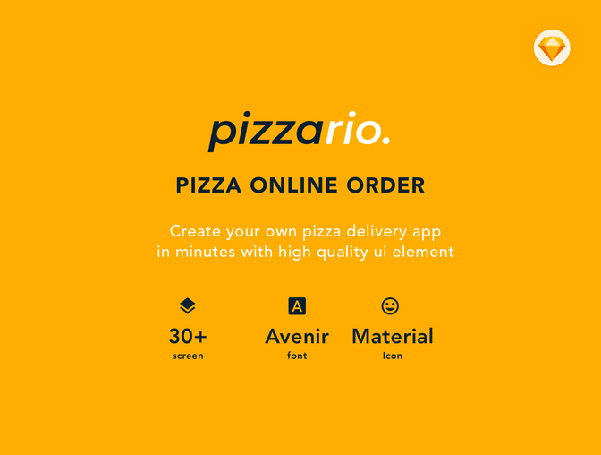 多用途餐饮美食披萨快餐外卖订单在线应用程序UI工具包Pizz