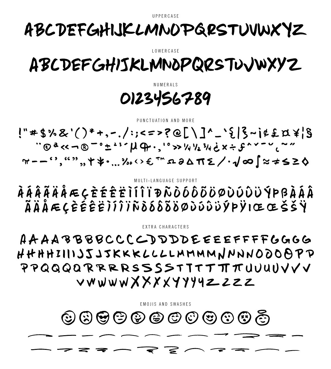 前卫的手写英文表情字体 Moonshot Font Fami