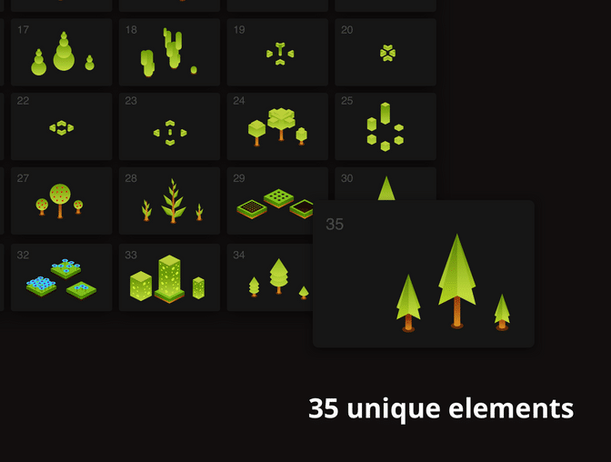 绿色植物树木等距插图矢量设计素材Isometric Tree