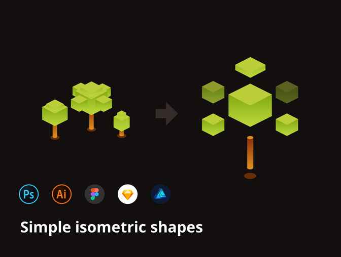 绿色植物树木等距插图矢量设计素材Isometric Tree