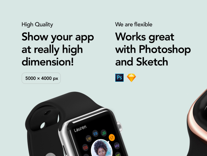 高品质苹果智能手表iWatch贴图样机模型HERO iWat