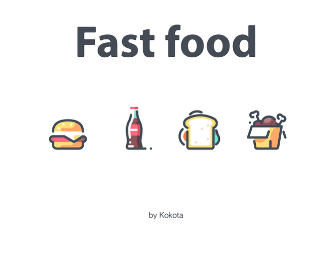 20个餐饮美食快餐元素矢量图标集Fast food Icon