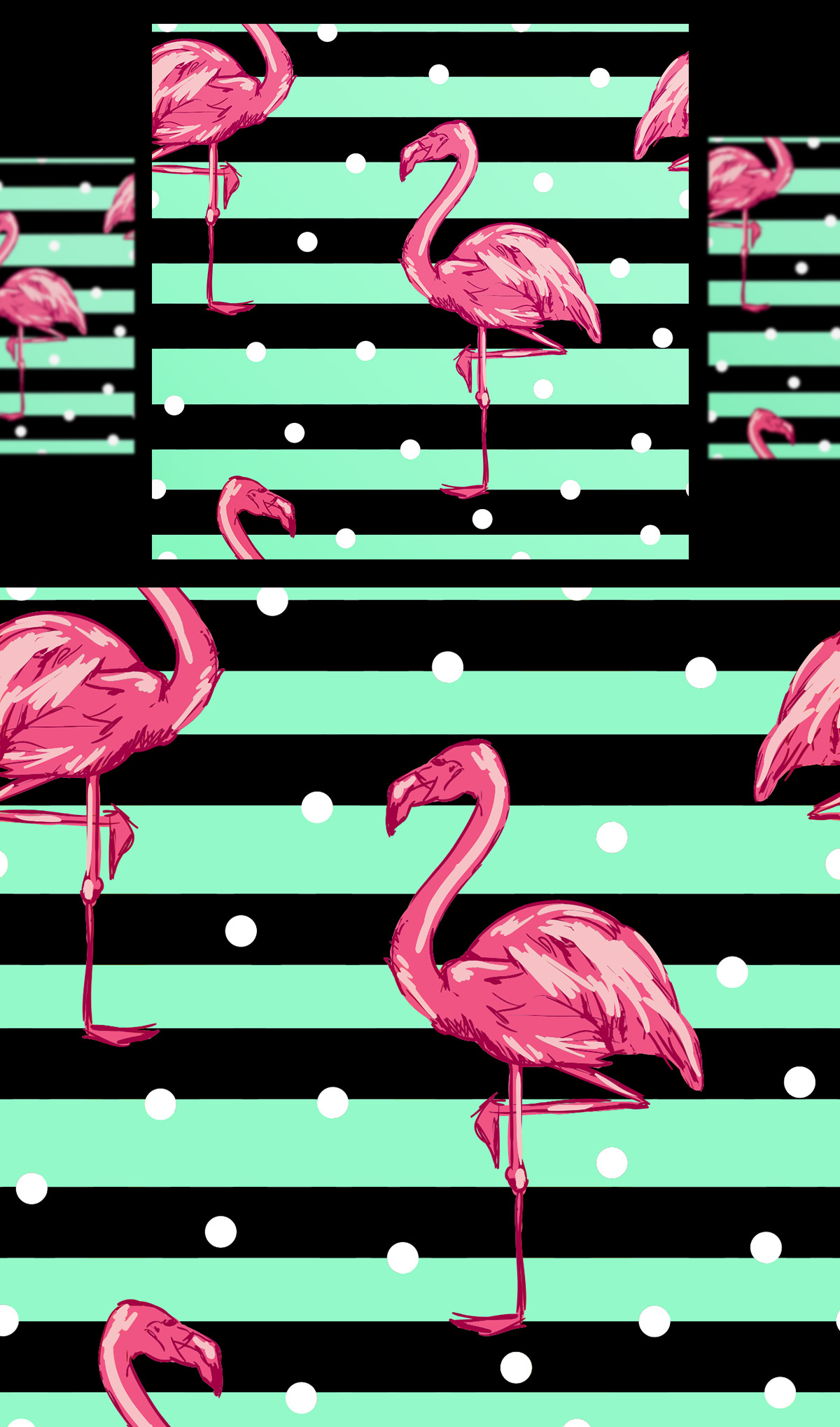 火烈鸟无缝热带主题图案插图背景矢量设计素材Flamingo