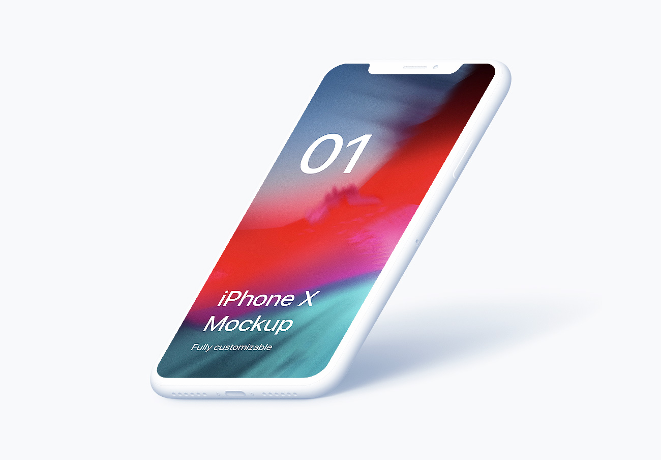 iPhone X Clay Isometric Perspe