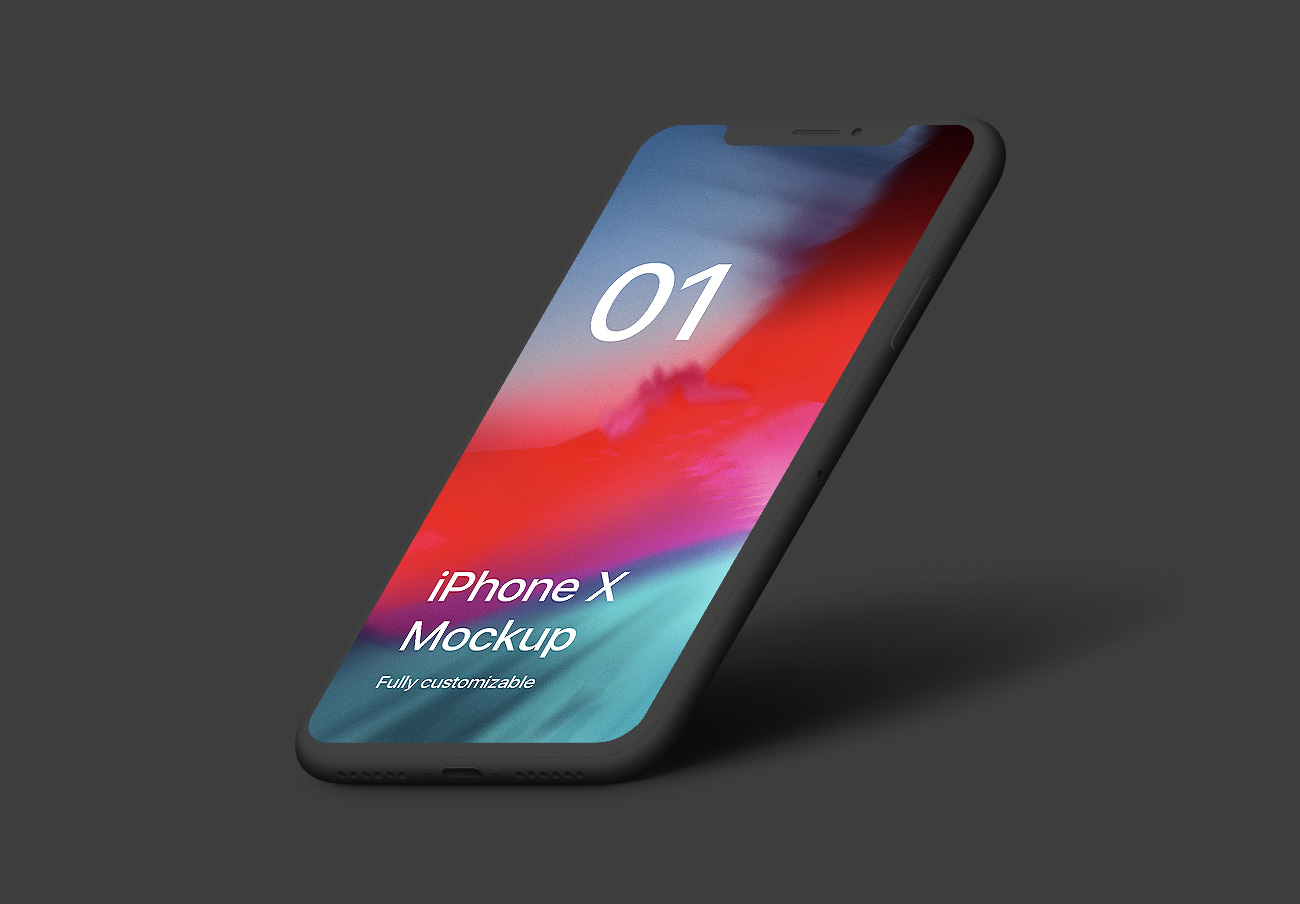 iPhone X Clay Isometric Perspe