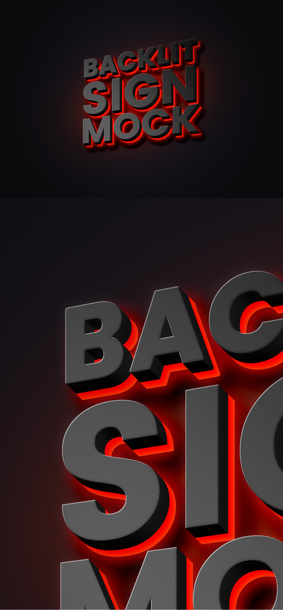 背光立体字体特效样机模版 Backlit Sign Mock