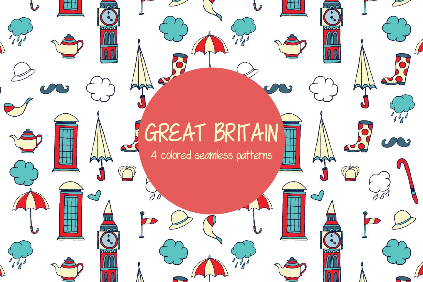 英国特色矢量图案素材 Great Britain Vecto