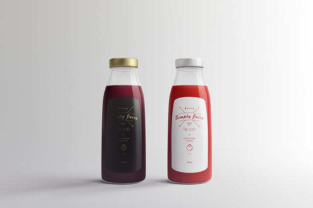 果汁瓶包装设计贴图样机模板Juice Bottle Pack