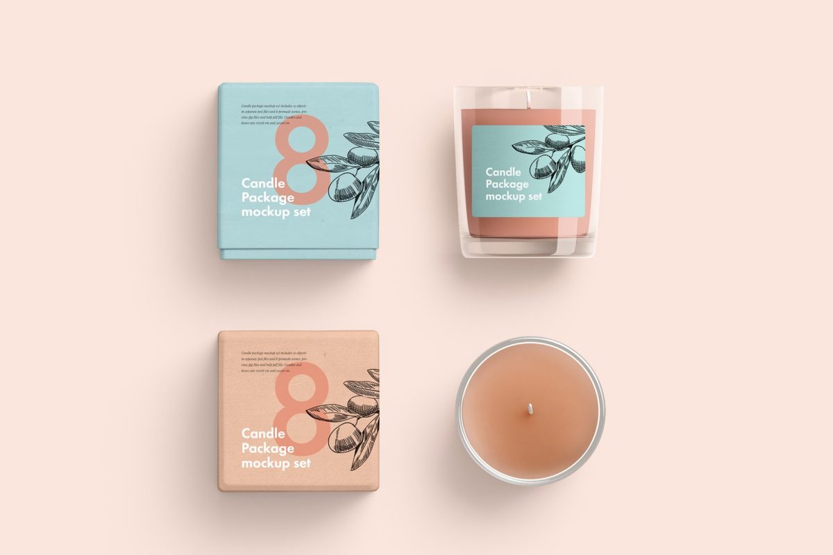 时尚高端的蜡烛展示模型Candles_PackageMock