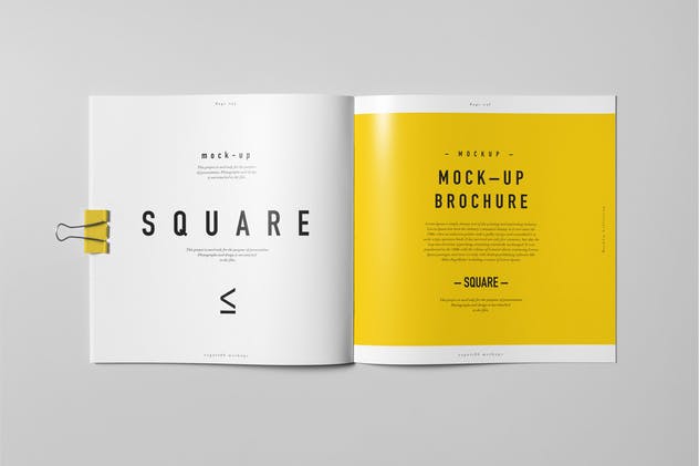 方形画册样机模板 Square Brochure Mock