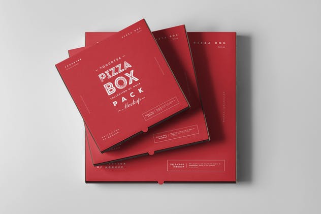 披萨包装盒样机模板 Pizza Boxes Mock-up