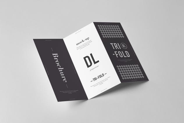 三折传单小册子样机模板 Tri-Fold DL Brochu