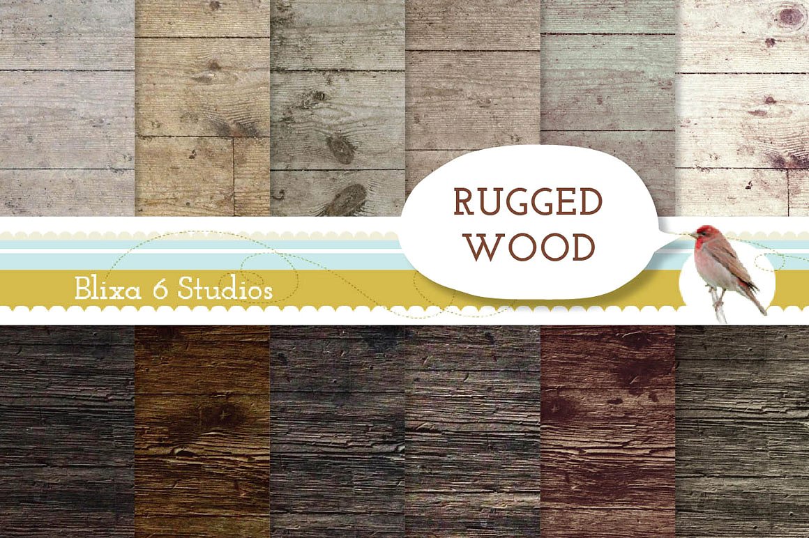 风化木材纹理设计背景Rugged Wood Textures