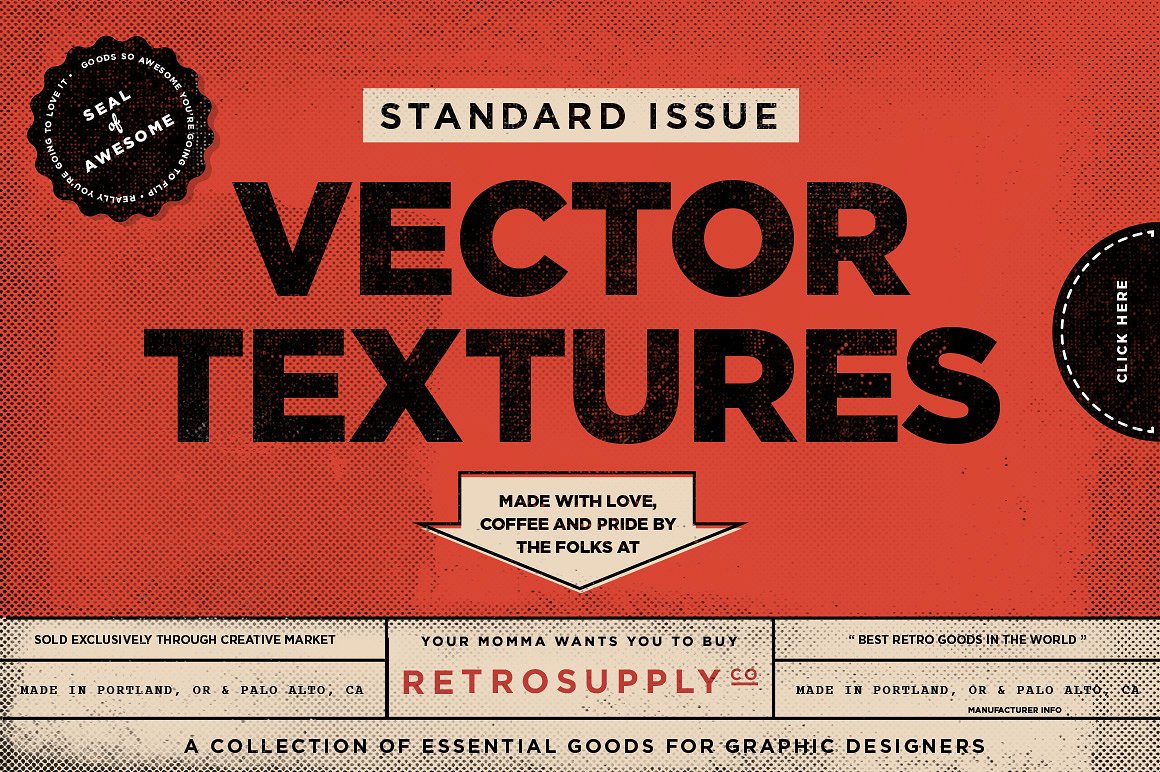 复古矢量纹理设计素材Standard Issue Vecto