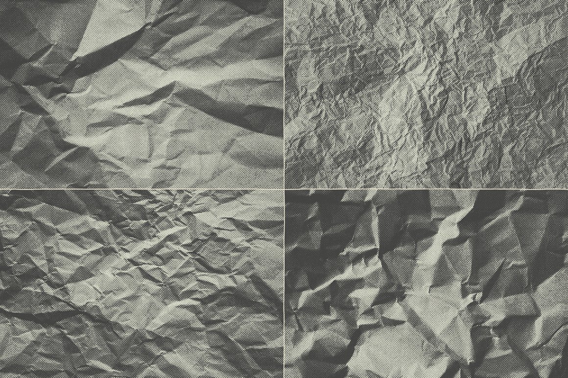 半色调纸张纹理设计素材15 Crumpled Paper H