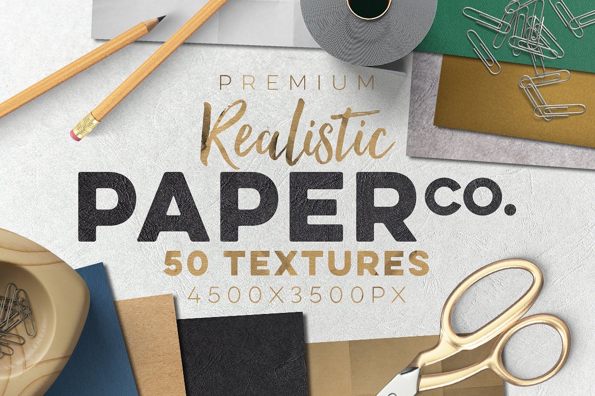 50张惊人逼真的纸质纹理素材集合包 Paper Textur