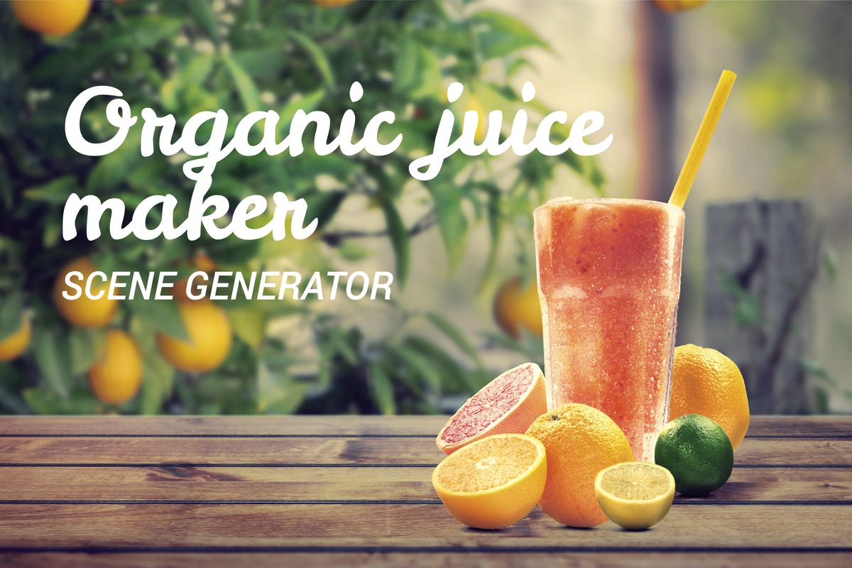有机果汁品牌场景样机 Organic Juice Maker