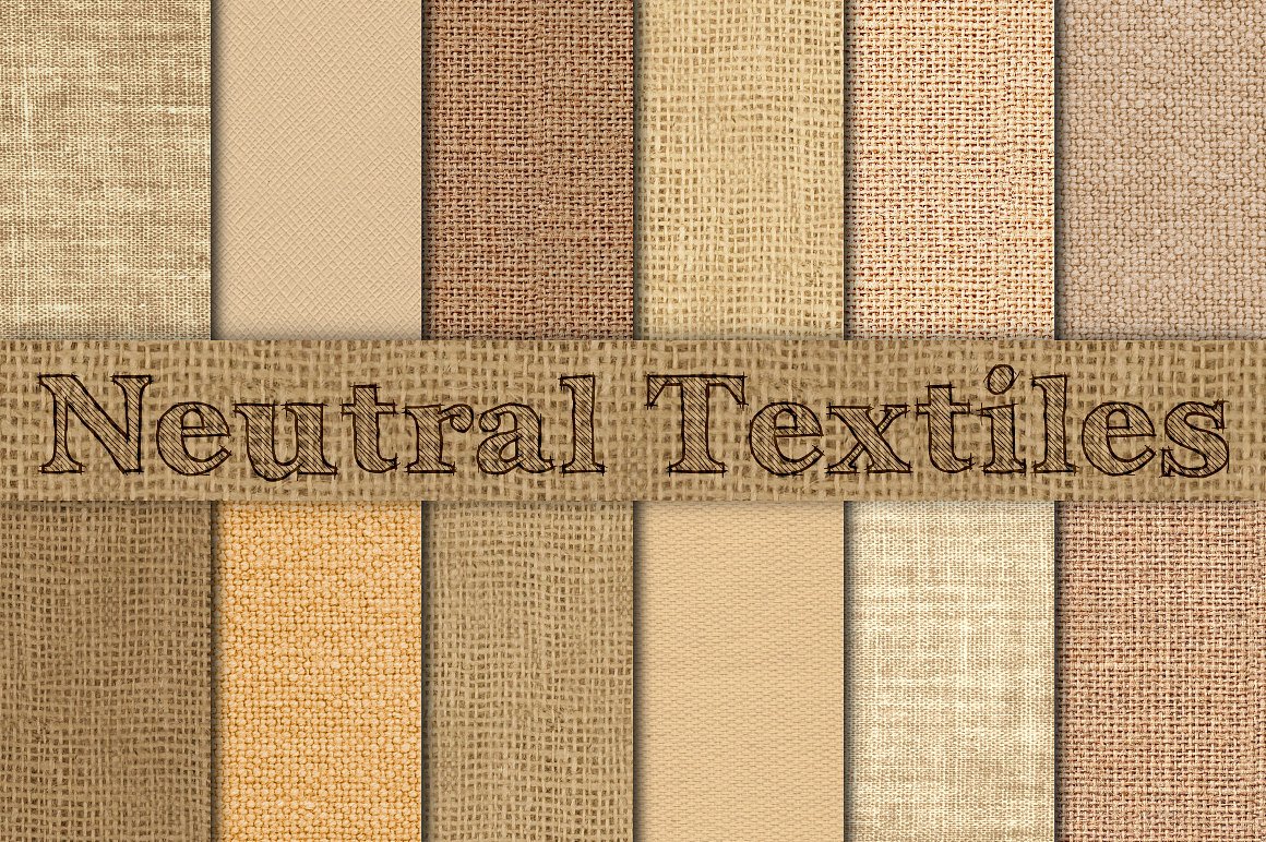 棉麻设计素材Neutral Burlap, Linen &a