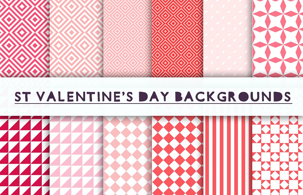 情人节几何背景纹理素材 Valentines day geo
