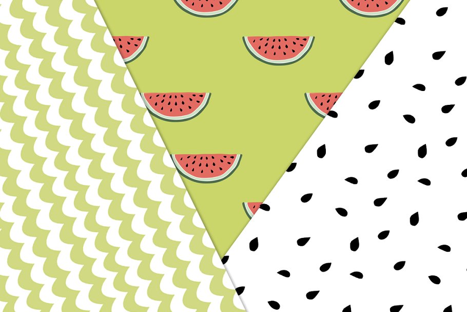 西瓜风格的无缝背景纹理素材 Watermelon Seaml