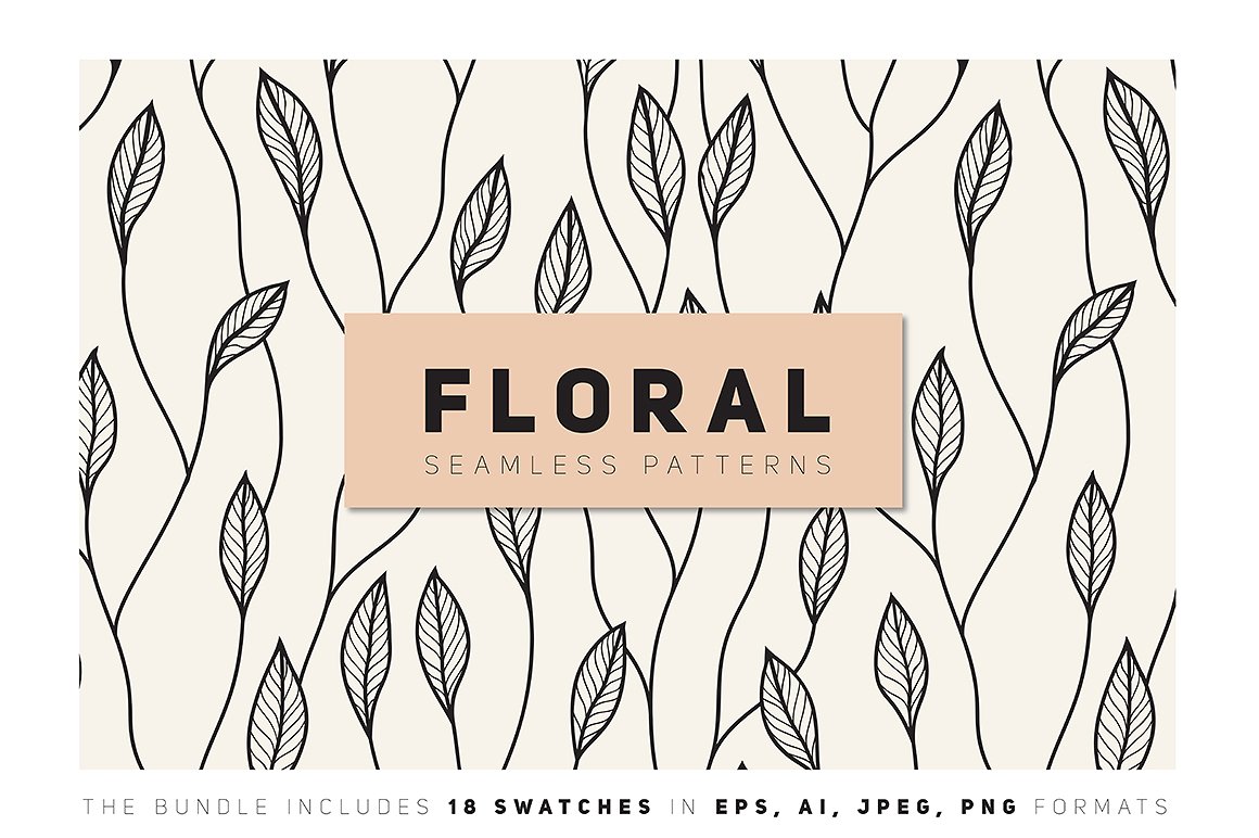 无缝花卉背景纹理素材 Floral Seamless Pat