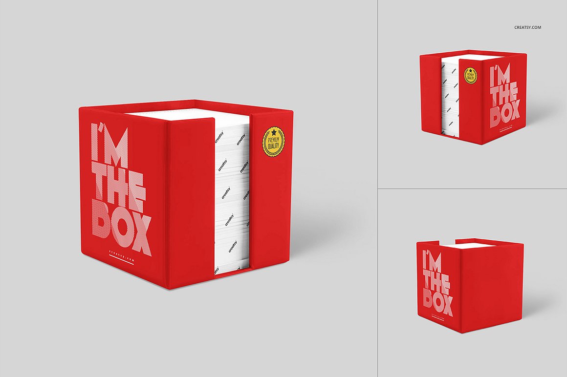 红色高端礼品盒设计样机 #1437296