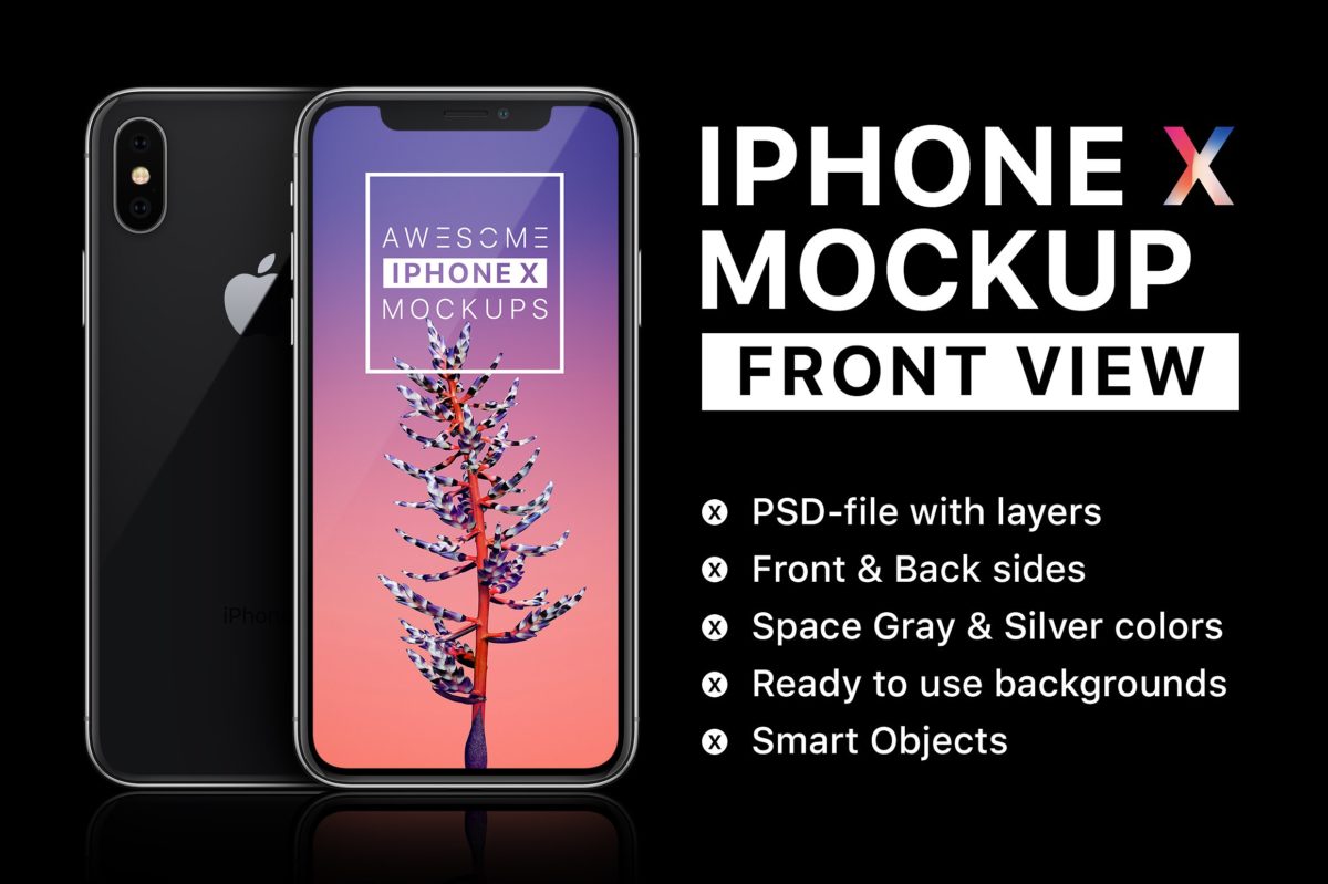 漂亮的高品质苹果iPhone X Mockups