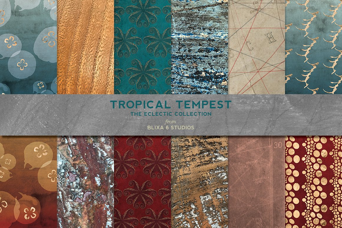 金箔图案无缝背景Tropical Tempest: Rose