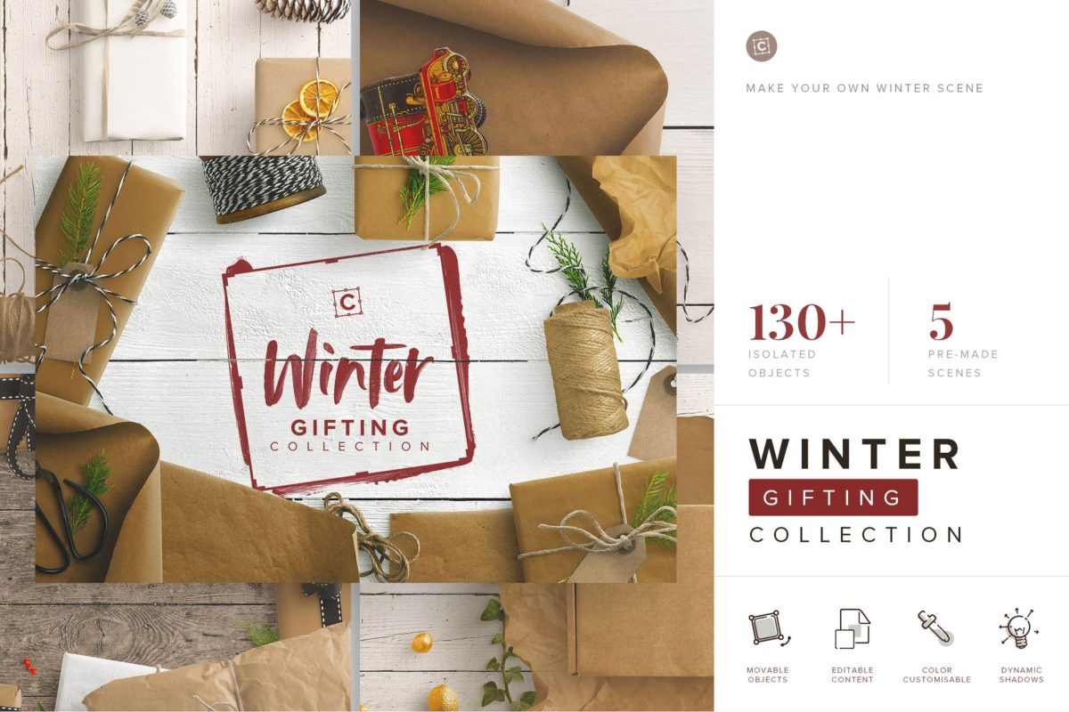 冬日节日礼品主题设计物料素材合集 Winter Giftin