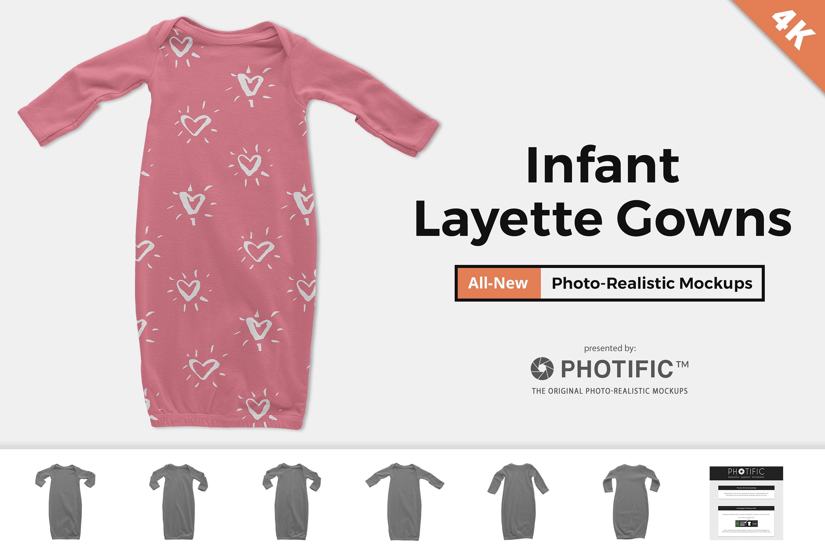 婴儿连体睡衣样机 Infant Layette Gown M