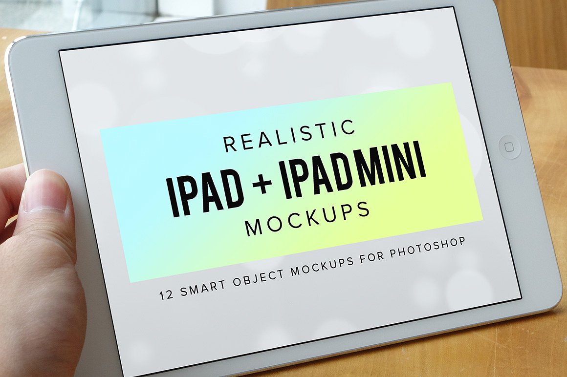 iPad平板电脑贴图样机 Realistic iPad &a