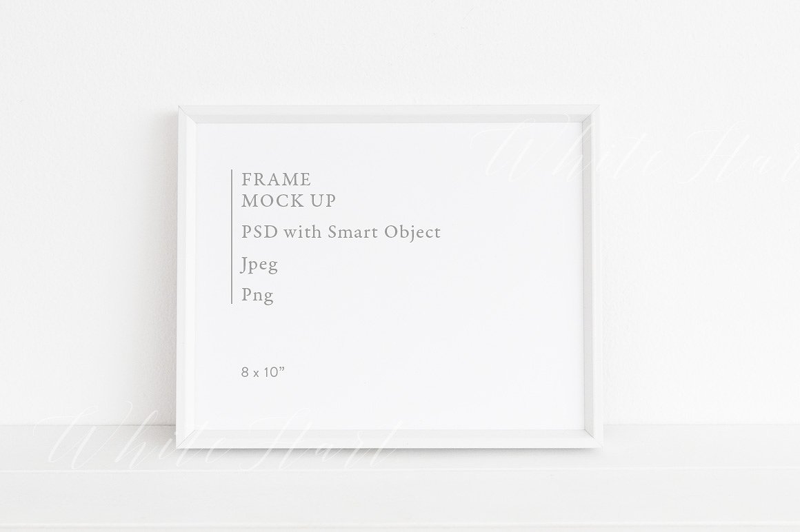 简约白色画框样机模板 Minimal white frame