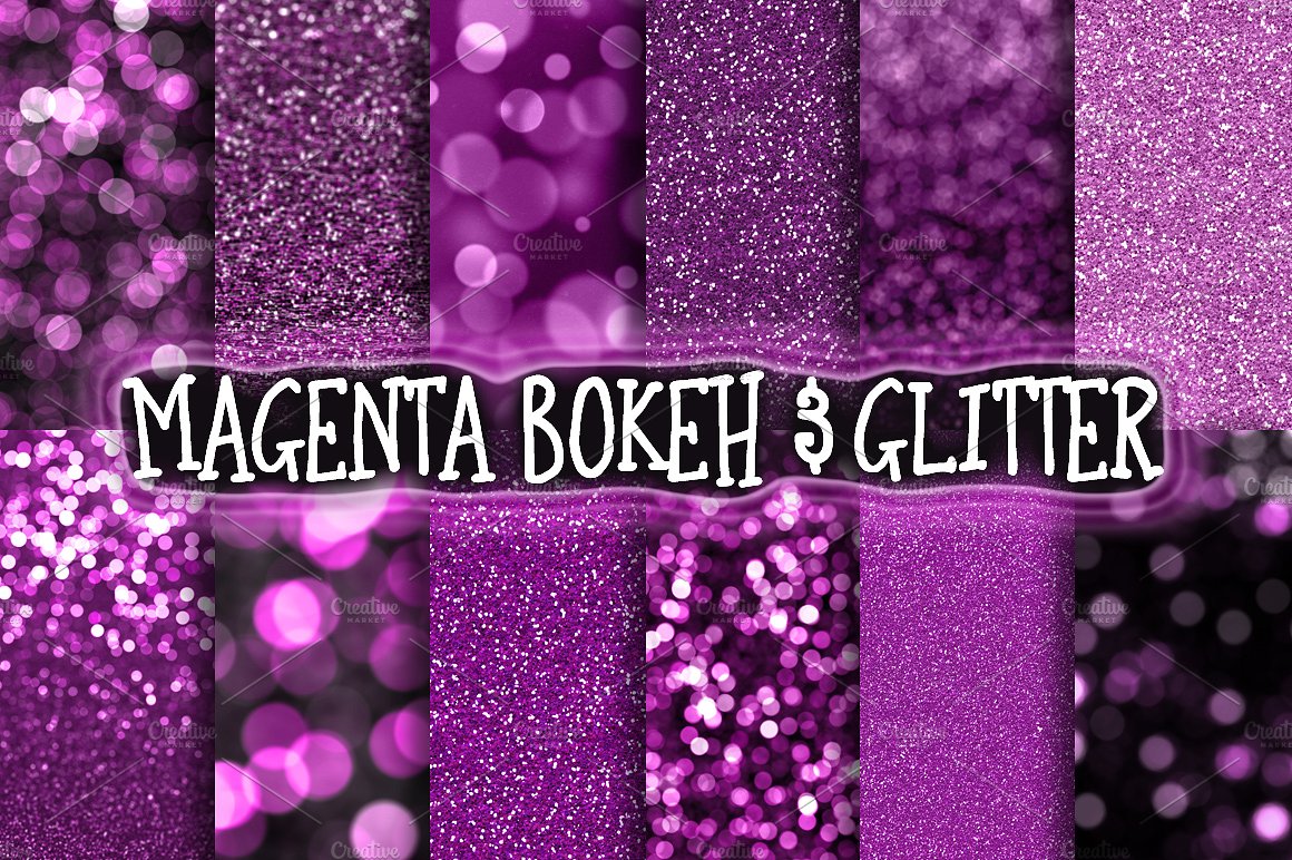 紫色闪烁设计背景Magenta Bokeh -amp; Gl