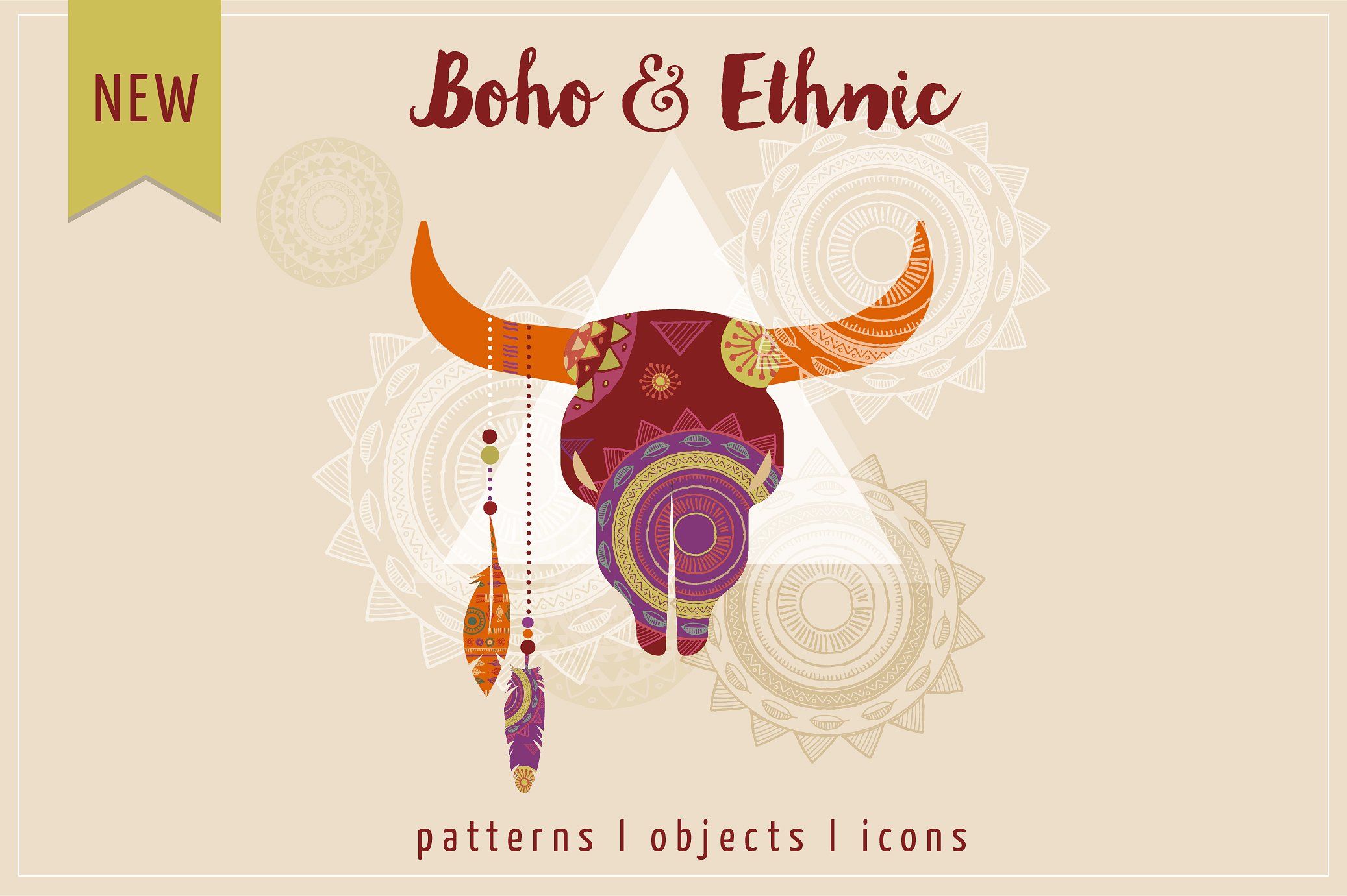 波西米亚风和民族套装图案+图标 Boho & Eth