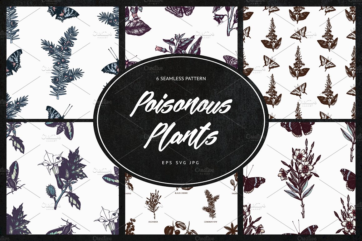 有毒植物和花卉图案 Poisonous Plants &am