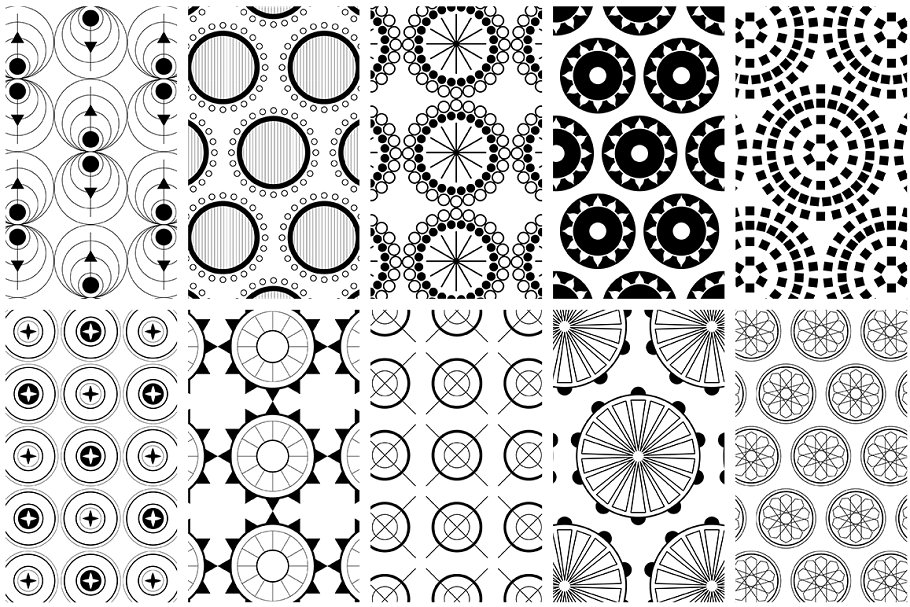 几何圆形无缝背景纹理素材 Geometric Circles