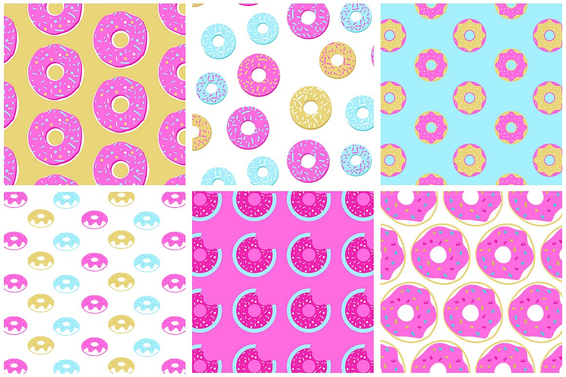 手绘甜甜圈点状背景纹理素材Sprinkles-Donuts-