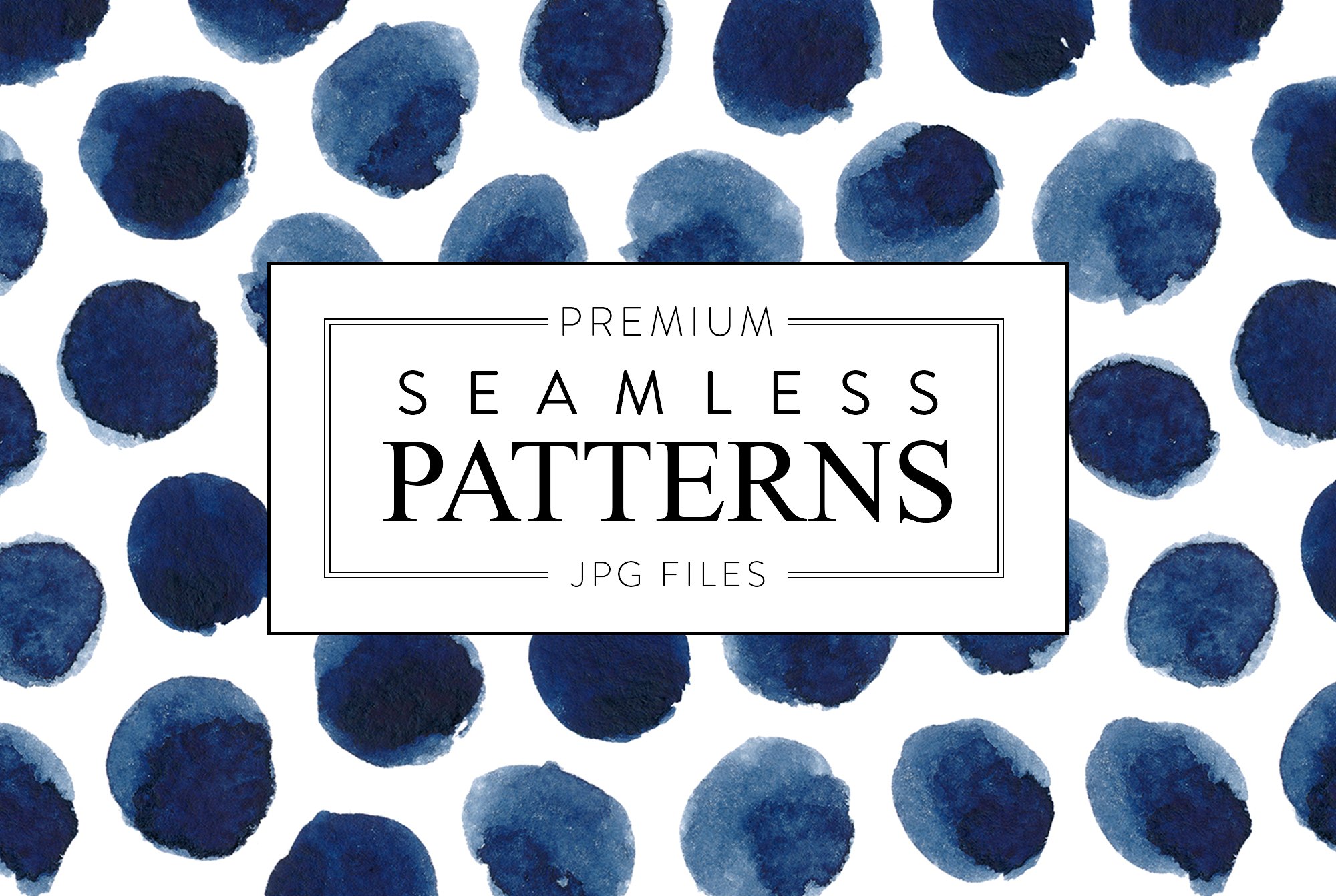 无缝的手绘水彩圆点素材 Seamless Patterns